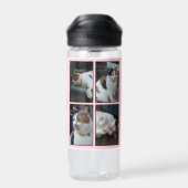 猫最高の母さん4写真名ピンク色グレー ウォーターボトル (背面)