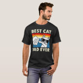 猫最高の母なるヴィンテージ猫サングラスカッコいい Tシャツ (正面フル)