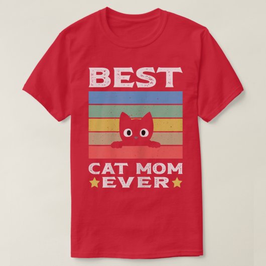 猫最高の母なる女性の猫ママ  Tシャツ (デザイン正面)