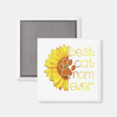 猫最高の母なる猫の母ひまわり母の日 マグネット (正面/裏面)