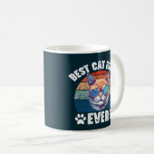 猫最高の母のヴィンテージおもしろい猫好き母 コーヒーマグカップ (正面右)