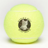 猫最高の母の写パーソナライズされた真 テニスボール (正面)