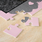 猫最高の母の写真ピンクのグレー ジグソーパズル (側面)