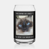 猫最高の母の写真黒 ガラス缶 (正面)