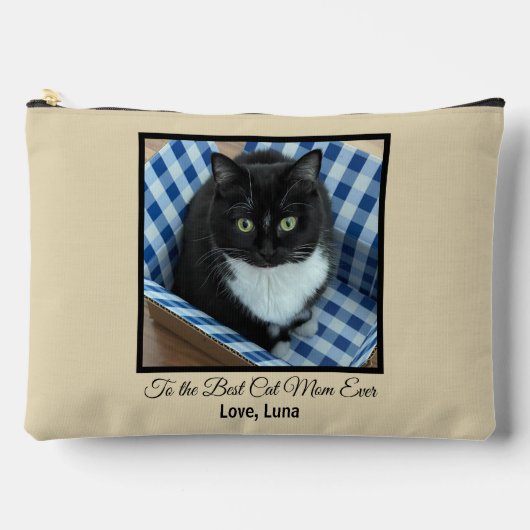 猫最高の母の撮カスタム影と文字 アクセサリーポーチ (正面)