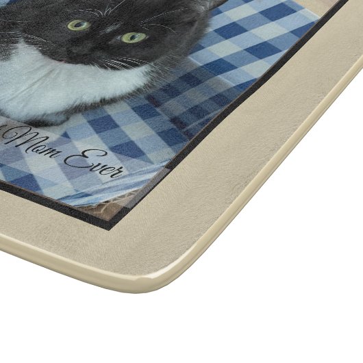 猫最高の母の撮カスタム影と文字 カッティングボード (角)