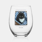 猫最高の母の撮カスタム影と文字 ステムなしワイングラス (正面)