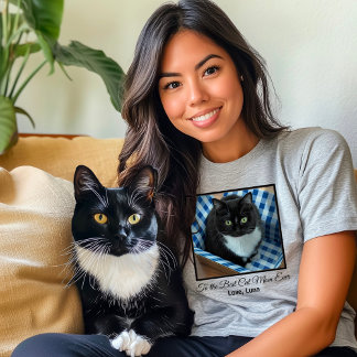 猫最高の母の撮カスタム影と文字 Tシャツ