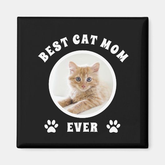 猫最高の母の撮カスタム影パーソナライズされた マグネット (正面)