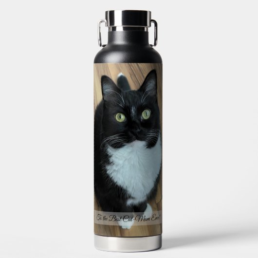 猫最高の母の日のカード ウォーターボトル (正面)