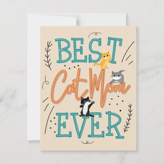 猫最高の母の日 カード (正面)