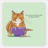 猫最高の母の日 スクエアシール (正面)