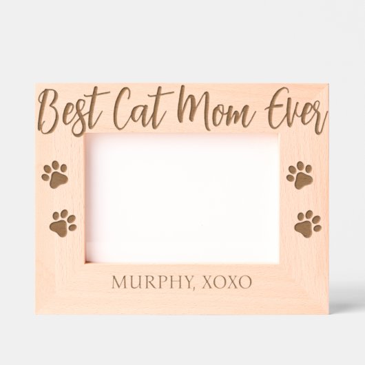 猫最高の母はカスタム刻み木枠 レーザー彫刻フレーム (正面)