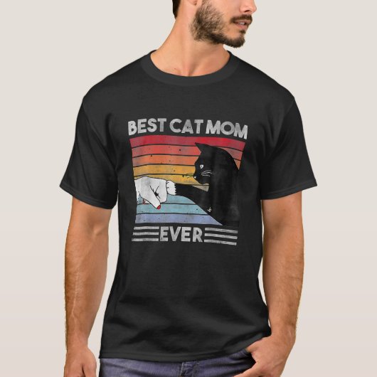 猫最高の母は常におもしろいヴィンテージ猫ママ母D Tシャツ (正面)