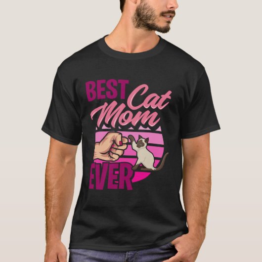 猫最高の母は常にヴィンテージ最高のは母 Tシャツ (正面)