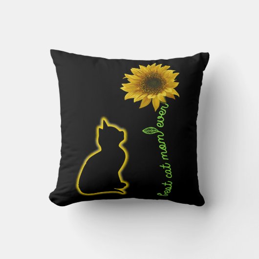 猫最高の母ひまわり猫の母 クッション (正面)