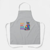 猫最高の母エバ数々のー・文字色の可愛い猫好き エプロン (正面)