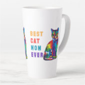猫最高の母エバ数々のー・文字色の可愛い猫好き カフェラテマグ (右アングル)