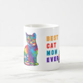 猫最高の母エバ数々のー・文字色の可愛い猫好き コーヒーマグカップ (中央)