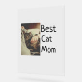 猫最高の母パパの追加cat写真名ギフトテンプレート アクリルサイン (傾斜)