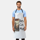猫最高の母パパの追加cat写真名ギフトテンプレート エプロン (着用した状態)