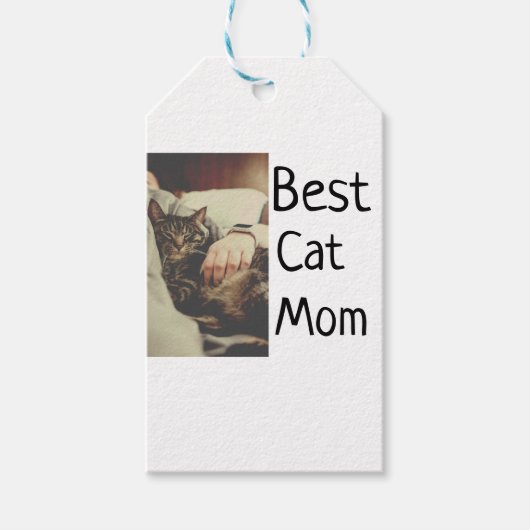 猫最高の母パパの追加cat写真名ギフトテンプレート ギフトタグ (正面)