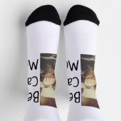 猫最高の母パパの追加cat写真名ギフトテンプレート ソックス (上部)