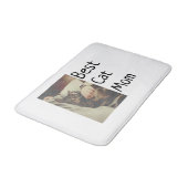 猫最高の母パパの追加cat写真名ギフトテンプレート バスマット (アングル)