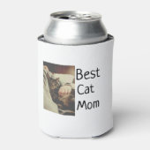 猫最高の母パパの追加cat写真名ギフトテンプレート 缶クーラー (缶正面)