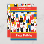 猫最高の母猫カラフル誕生日 シーズンカード (正面/裏面)