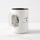 猫最高の母2枚フォトモダンタイポグラフィ ツートーンマグカップ (正面左)