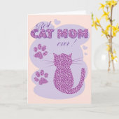 猫最高の母 |母の日のグリーティングカード カード (黄色い花)