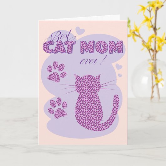 猫最高の母 |母の日のグリーティングカード カード (黄色い花)