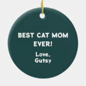 猫最高の母Ever Pawパターンのフレーム写真 セラミックオーナメント (裏面)