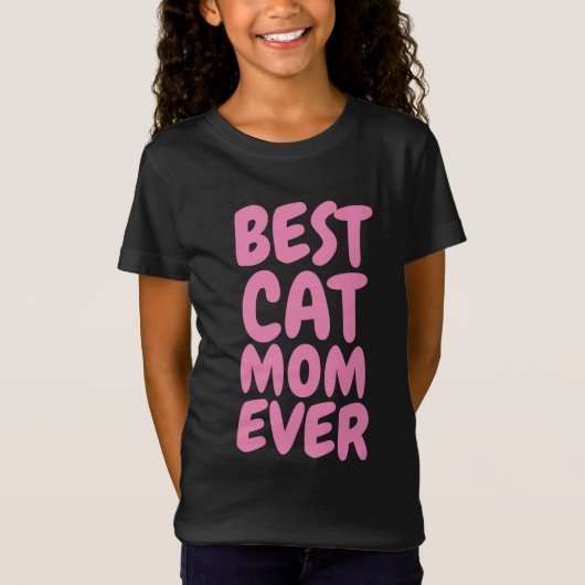 猫最高の母Tシャツの女の子TEE Tシャツ (正面)