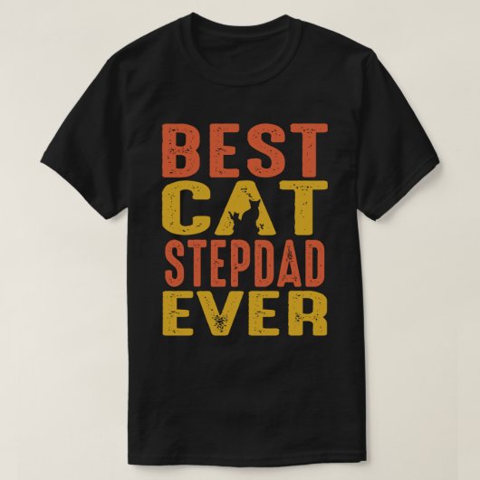 猫最高のSTEPDADエバーレトロヴィンテージ Tシャツ (デザイン正面)