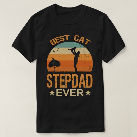 猫最高のSTEPDADエバーレトロヴィンテージ Tシャツ (デザイン正面)