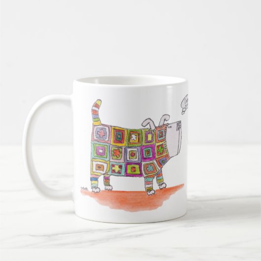 猫服を着た犬。 コーヒーマグカップ (左)