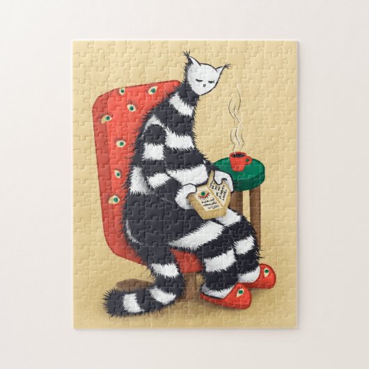 猫本読好き ジグソーパズル (縦)