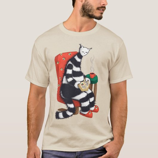 猫本読好き Tシャツ (正面)