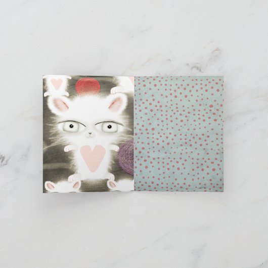 猫束カードおもしろい悔やみや弔慰素敵な挨拶 カード (内部)