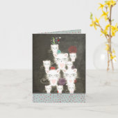 猫束カードおもしろい悔やみや弔慰素敵な挨拶 カード (黄色い花)