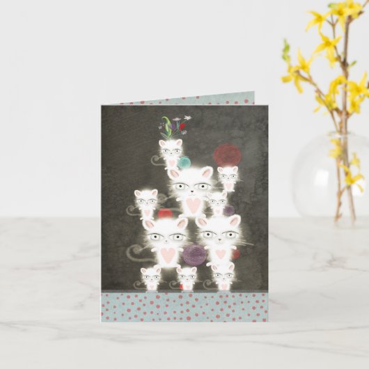 猫束カードおもしろい悔やみや弔慰素敵な挨拶 カード (黄色い花)