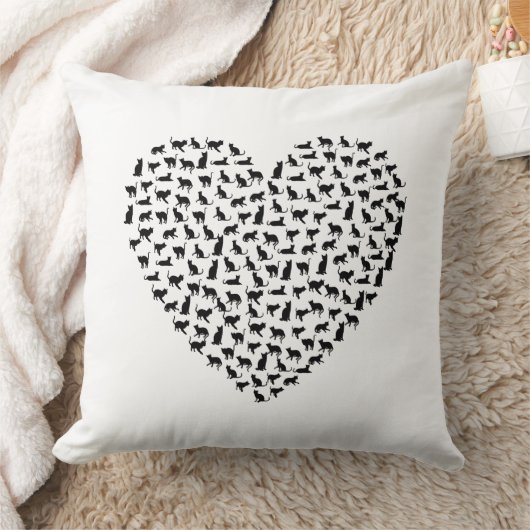 猫枕ハート クッション (ブランケット)