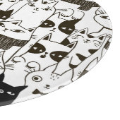 猫柄おもしろいシームレス。 カッティングボード (角)