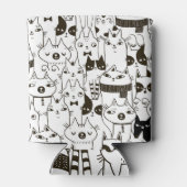 猫柄おもしろいシームレス。 缶クーラー (裏面)