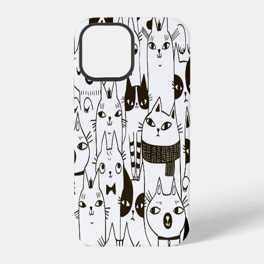 猫柄おもしろいシームレス。 iPhoneケース (裏面)