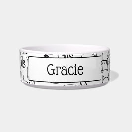 猫柄おもしろい白黒猫ちゃん柄 ボウル