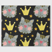 猫柄かわいいペット動物 ラッピングペーパー (フラット)