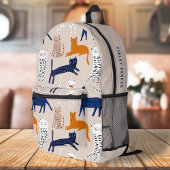 猫柄かわいい手描きプリント プリントバックパック